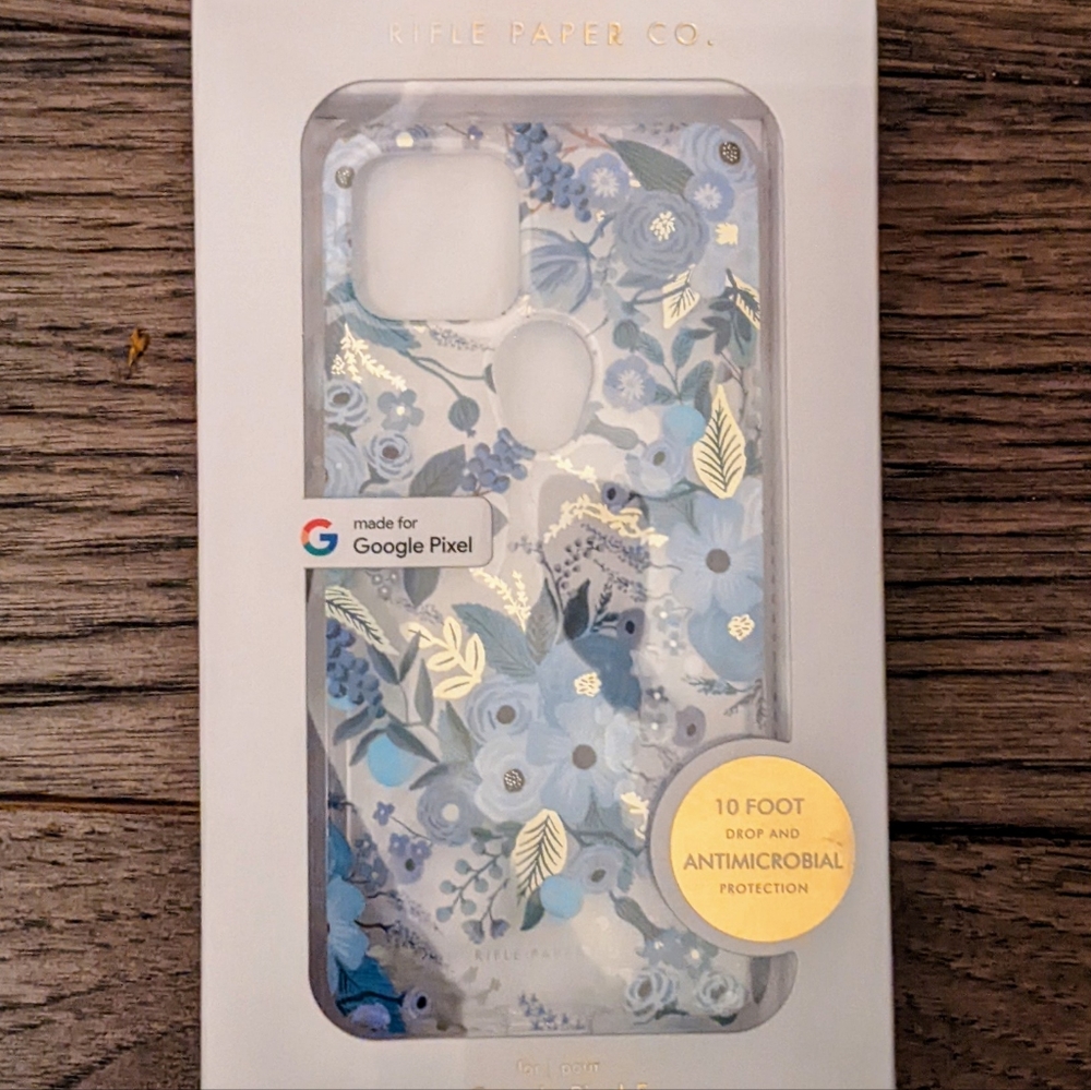 NEW Rifle Paper Co Floral Case for Google Pixel 5, Garden Party Blue